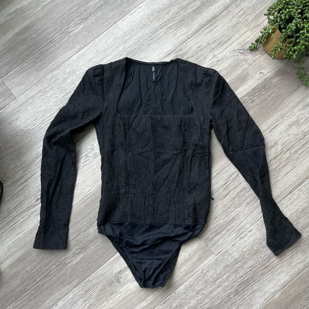 Zara Black Long Sleeve Body suit
